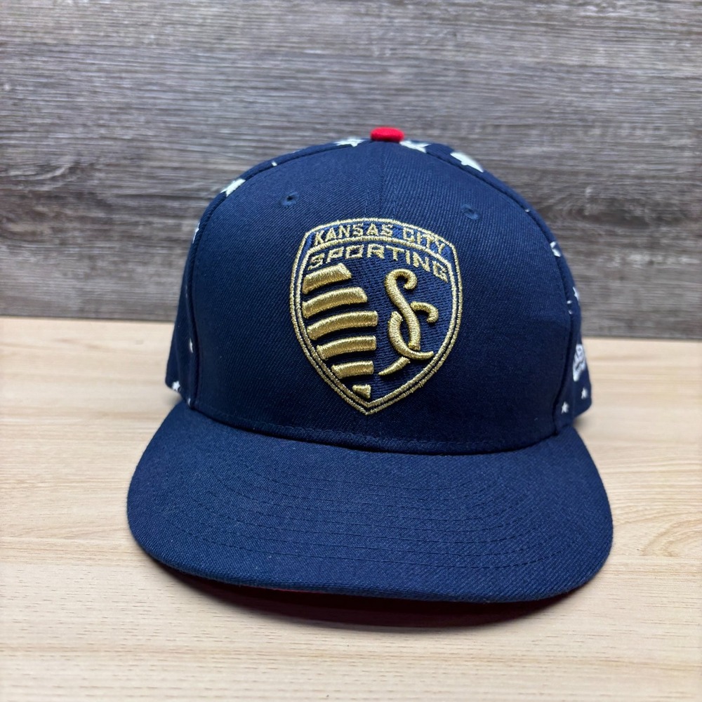 Sporting Kansas City Hat Cap Snap Back Blue Stars Red Under MLS 9FIFTY New Era